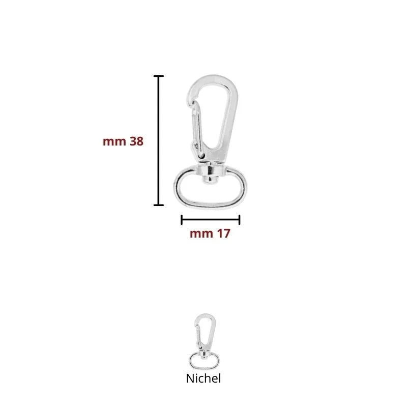 Carabiner length 38 mm item FF354 6 pieces