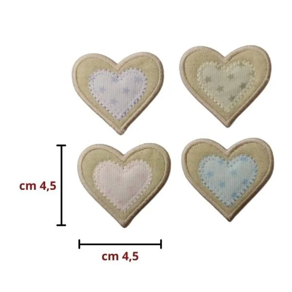 Iron-on fabric application item 01209 4 pieces