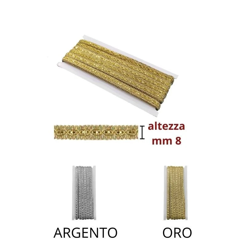 Agremano lamé trimmings h mm 8 item 4153/AM 20 meters