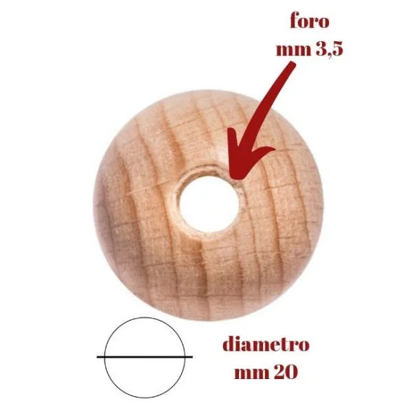 Perforated wooden sphere ø mm 20 item 120/16 pieces 25