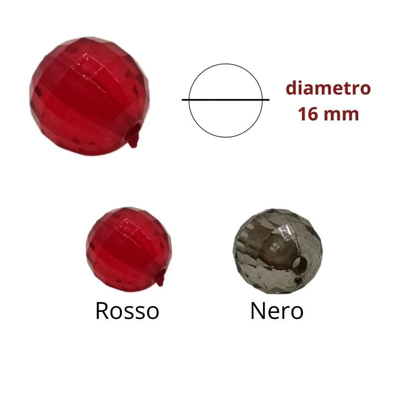 Perla sfaccettata trasparente ø mm 16 articolo 6/116/14 pezzi 45