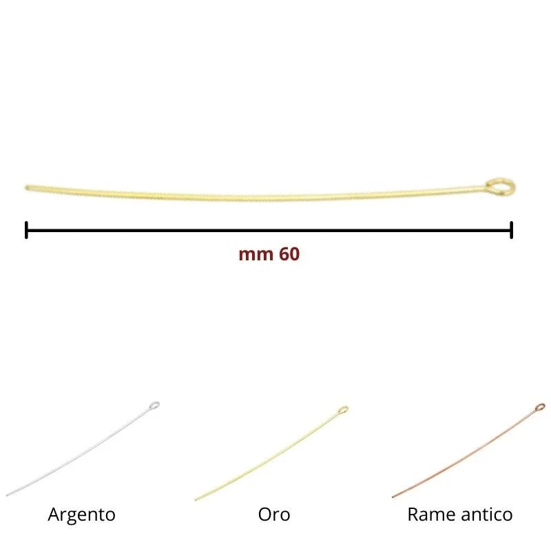 Spillo con occhiello lungo mm 60 articolo FF129 pezzi 100
