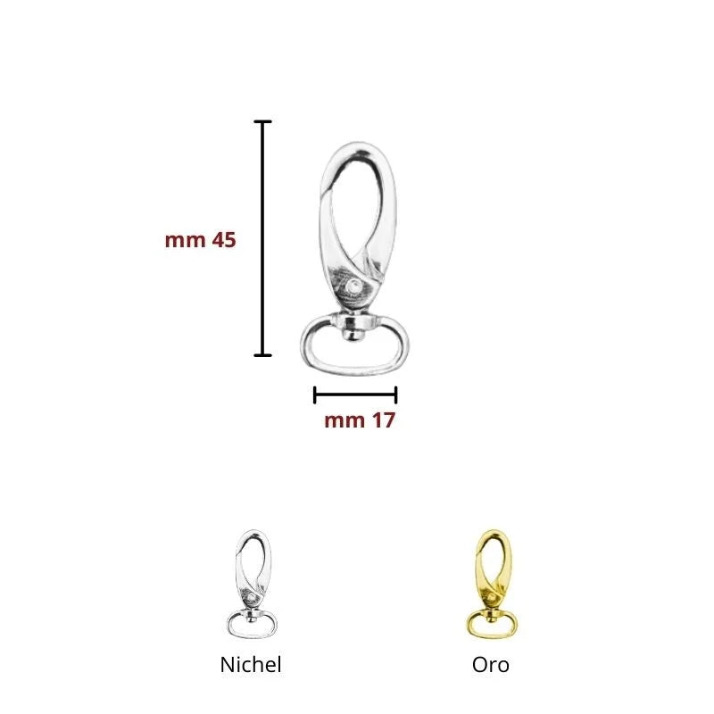 Moschettone lunghezza mm 45 articolo FF355
pezzi 3