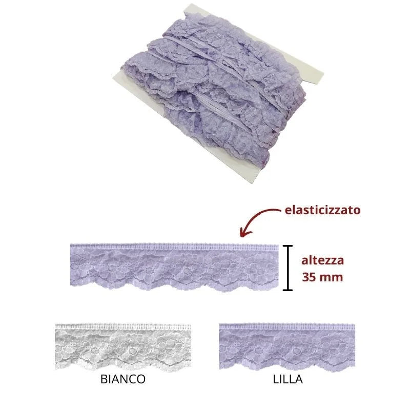 Elastic ruffles h cm 3.5 item 8879/N 10 meters