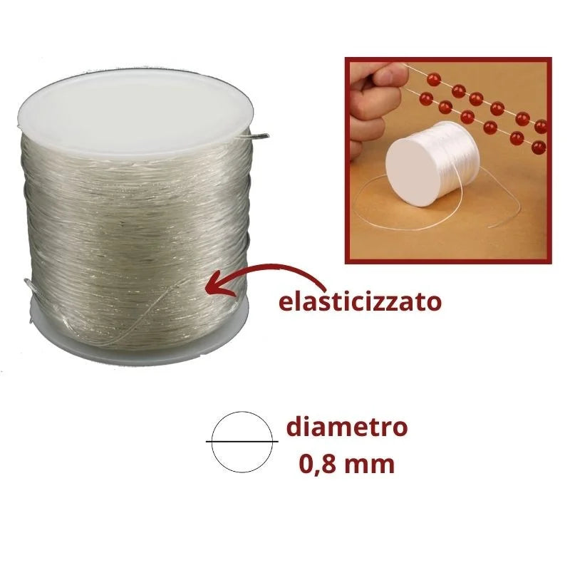 Transparent silicone elastic thread ø 0.8 mm item K495 100 metres