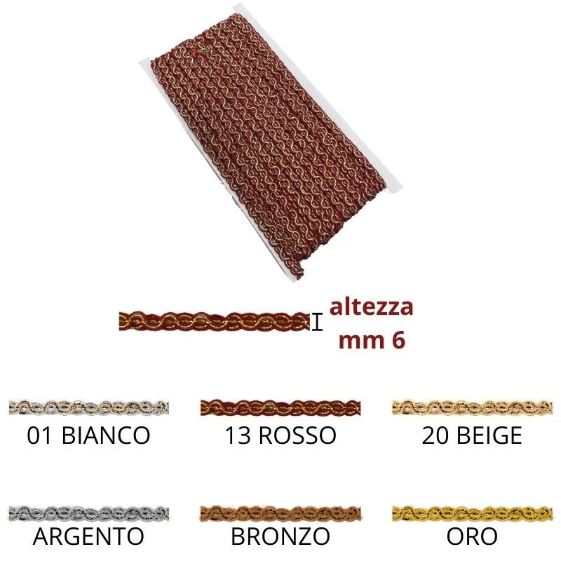 Agremano lamé trimmings h mm 6 item 5231 20 meters