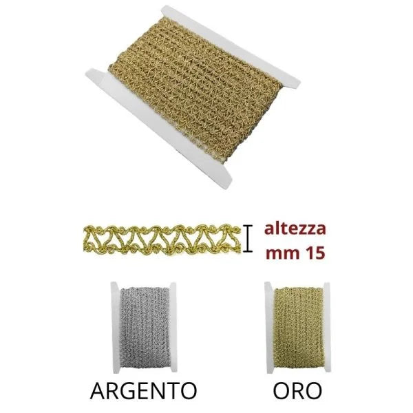 Agremano lamé trimmings h mm 15 item 4192 20 meters
