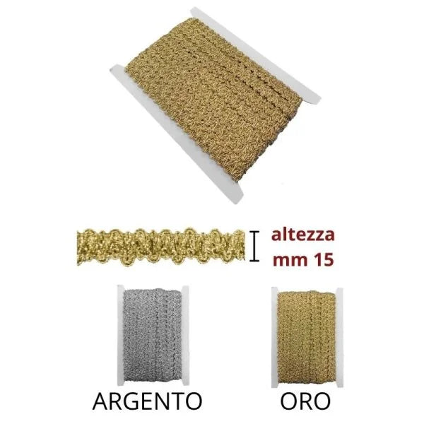 Agremano lamé trimmings h 15 mm item 4181 20 meters