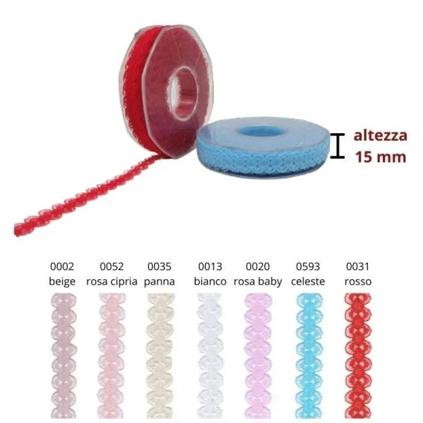 Nylon lace h mm 15 item P1015
25 meters
