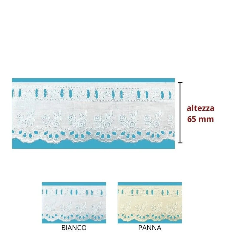 San Gallo lace with ribbon loop, item 5 meters, 14.20