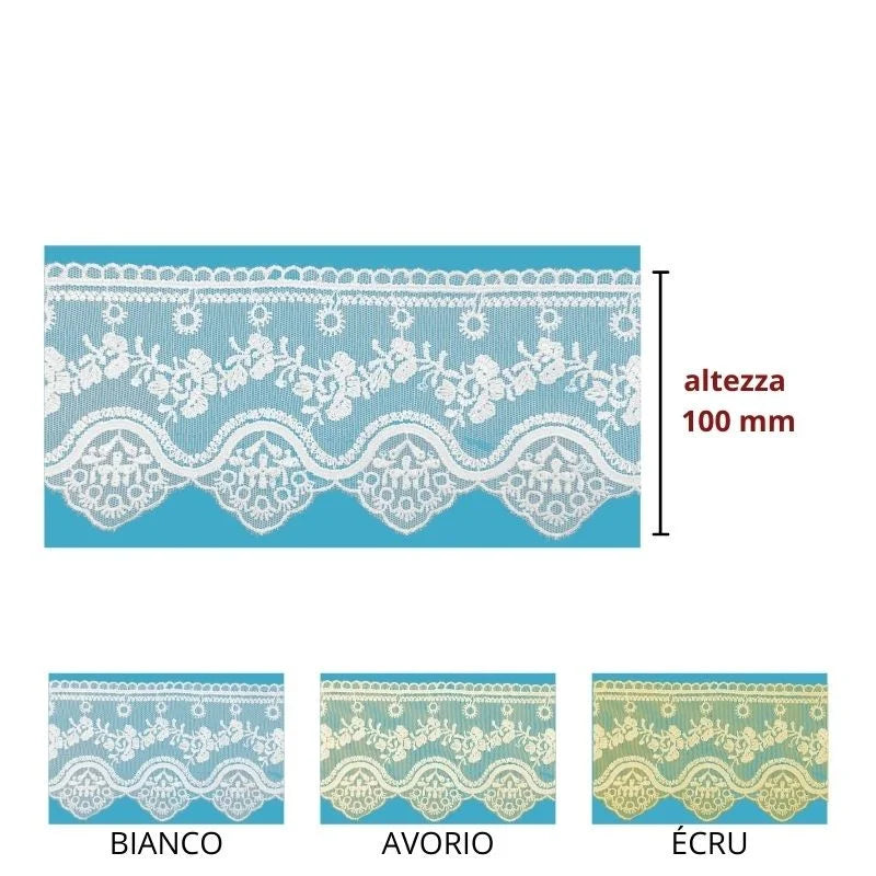 100% polyester tulle lace h 10 cm item 8TB0768 10 meters