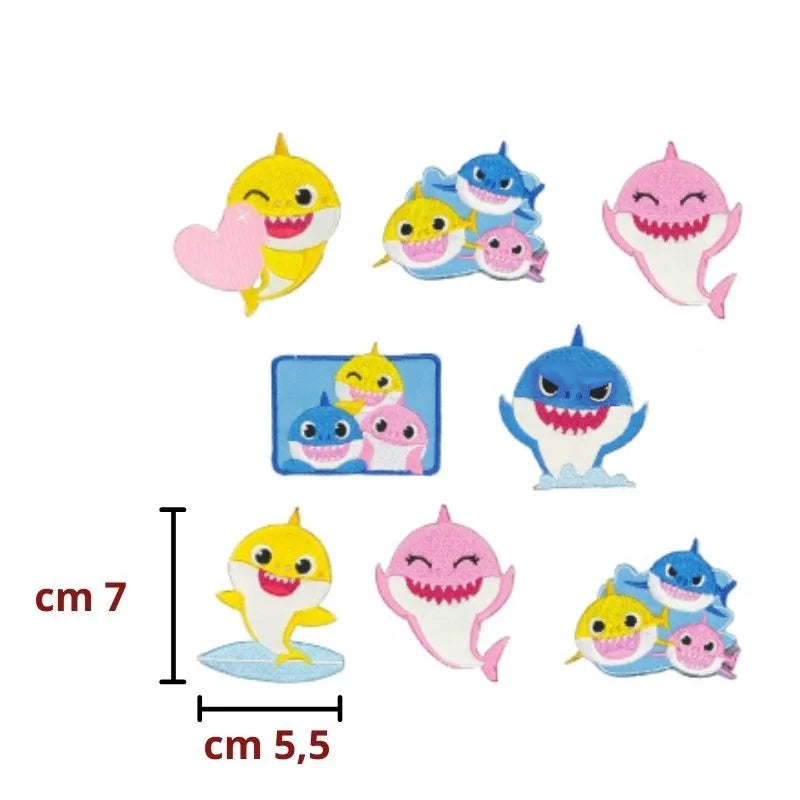 Baby shark fabric iron-on application item HK43508
8 pieces