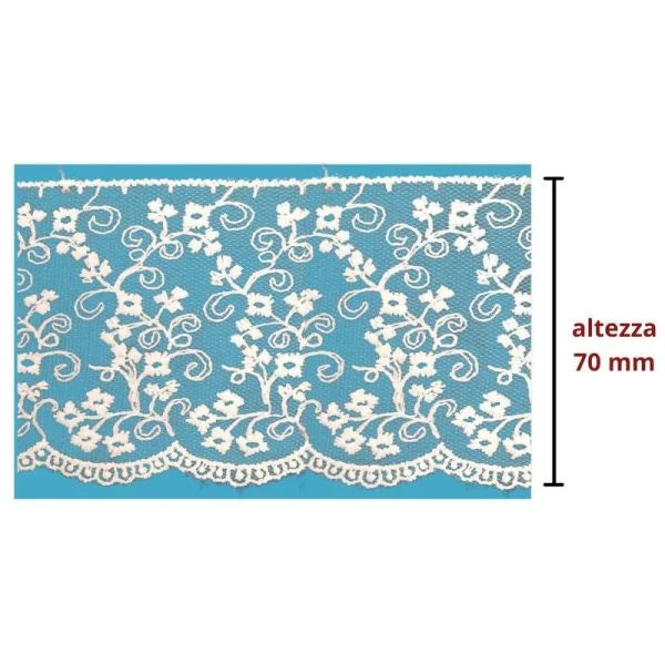 100% polyester tulle lace h 7 cm item 60107 10 meters