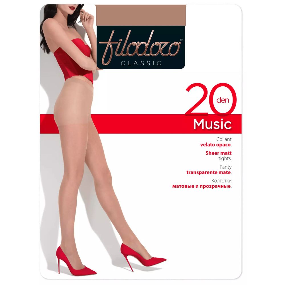 Music 20 den (Tg 2-4) collant donna velato opaco Filodoro paia 6