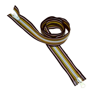 Cerniera lampo multicolor combi (2 cursori) spirale catena 6 mm divisibile cm 100