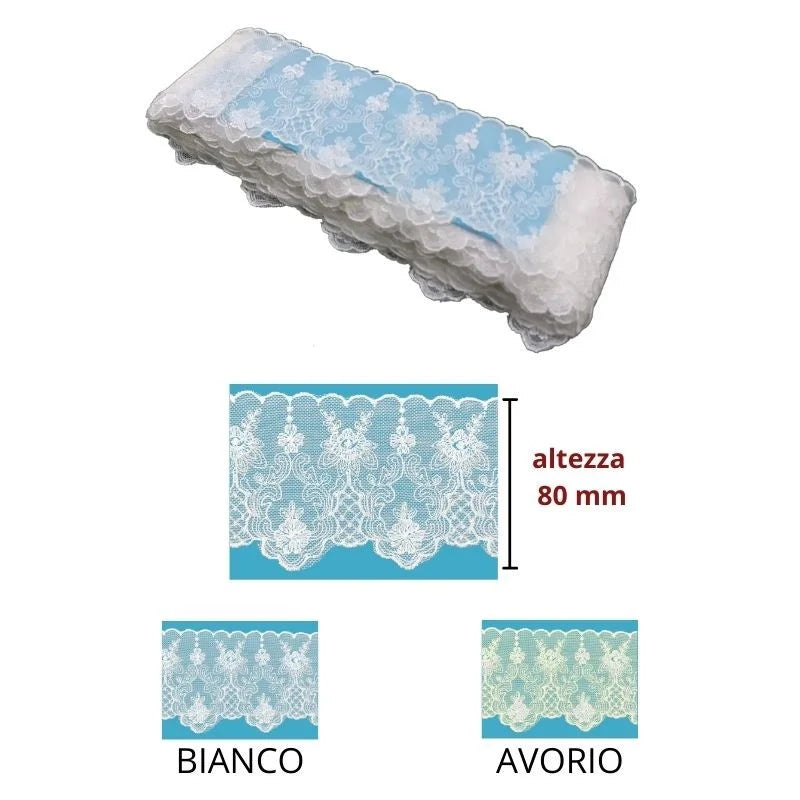 100% polyester tulle lace h 8 cm item TL118 13.70 metres