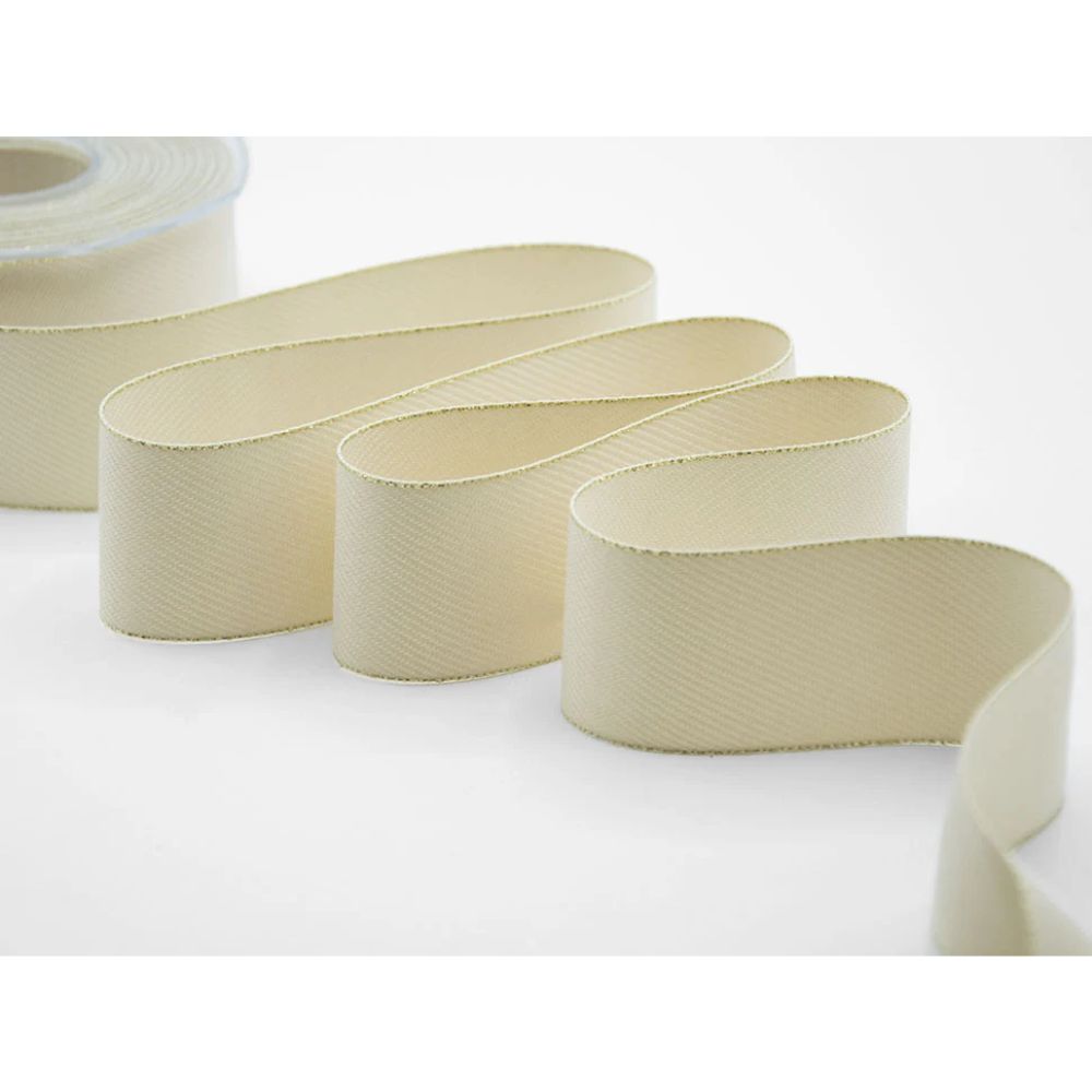 Diagonal striped ribbon with lamé edge h 40 mm item V430/40 15 metres
