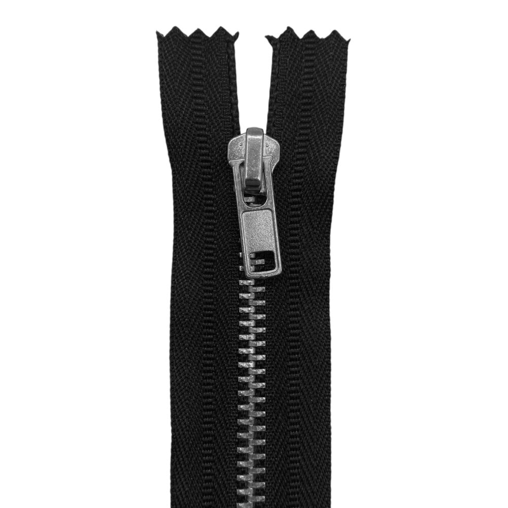 Cerniera lampo metallo alpacca 18 cm catena 4 mm