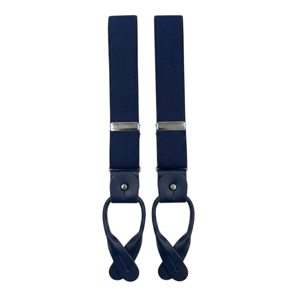 Men's shaved suspenders, height 2.7 cm, leather buttonholes, length 120 cm