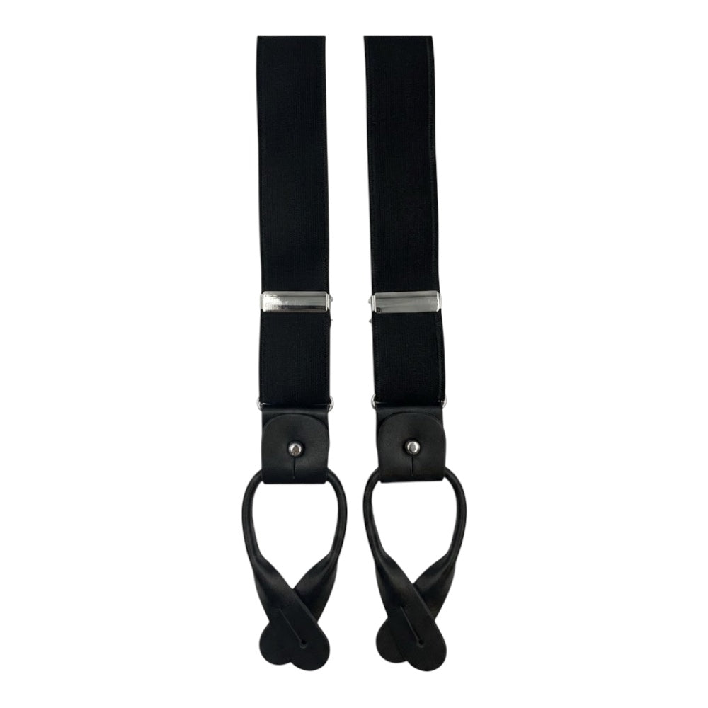 Men's shaved suspenders, height 2.7 cm, leather buttonholes, length 120 cm
