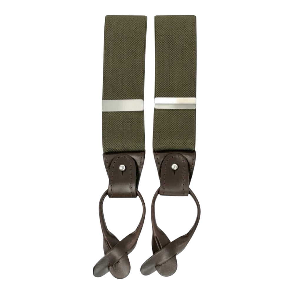 Men's suspenders, height 3.6 cm, leather buttonholes, length 120 cm, adjustable