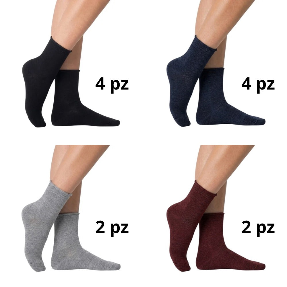 Calzino caldo cotone donna smollato articolo Dcz 301 Casual Pezzini paia 12