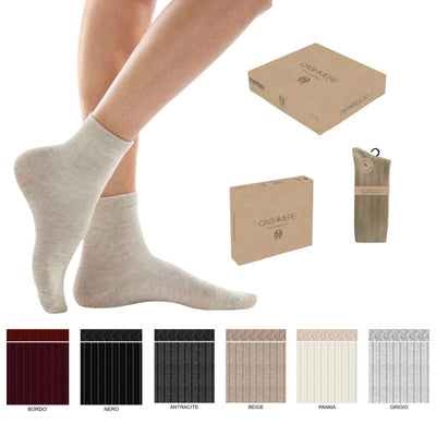 Calzino donna midi lavorata in cashmere articolo 469 paia 6
