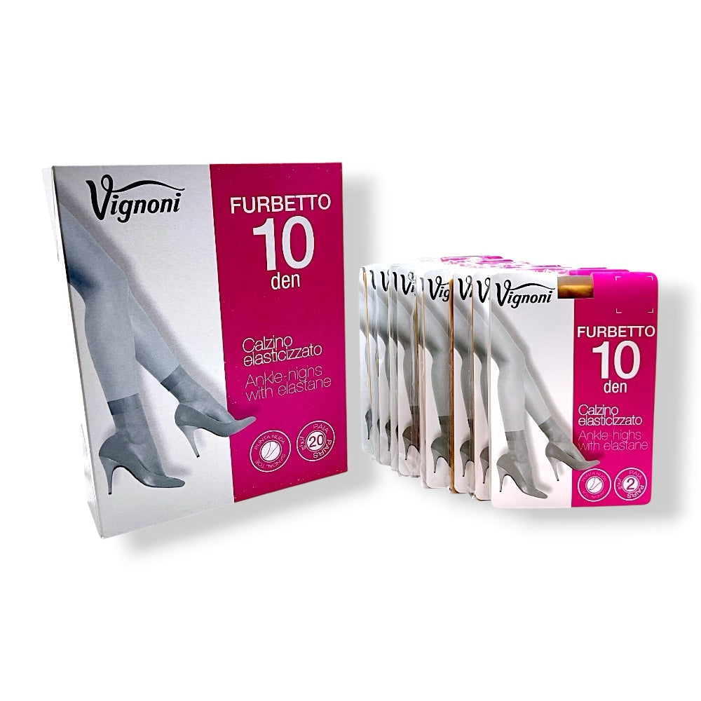 Furbetto 10 den silky women's socks, 20 pairs
