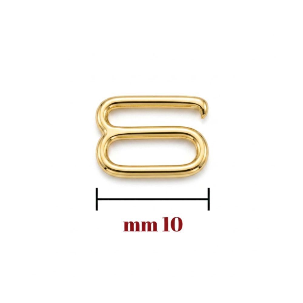Metal hook for bra strap, pitch 10 mm, item 16615, 12 pieces