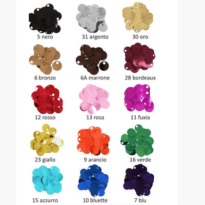 Paillettes eccentrico ø mm 25 articolo PAL25 confezione 100 gr