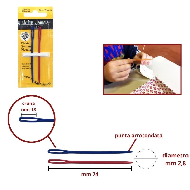 John James Plastic Hand Needles, Item JJ147, 2 Pieces