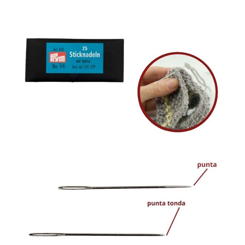 Aghi mano lana e punto croce Prym pezzi 25
