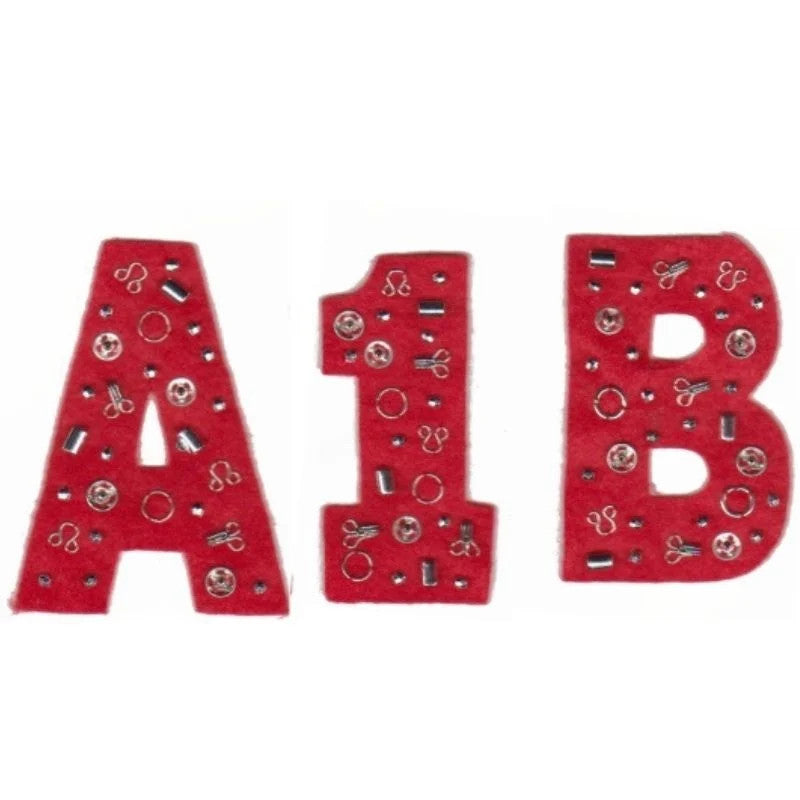 Applicazione da cucire tessuto pannolenci articolo metallo pezzi 6