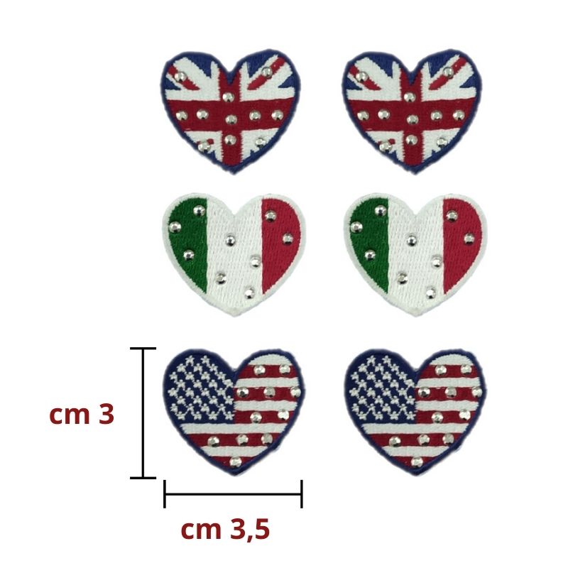 Iron-on application on fabric item 737A 6 pieces