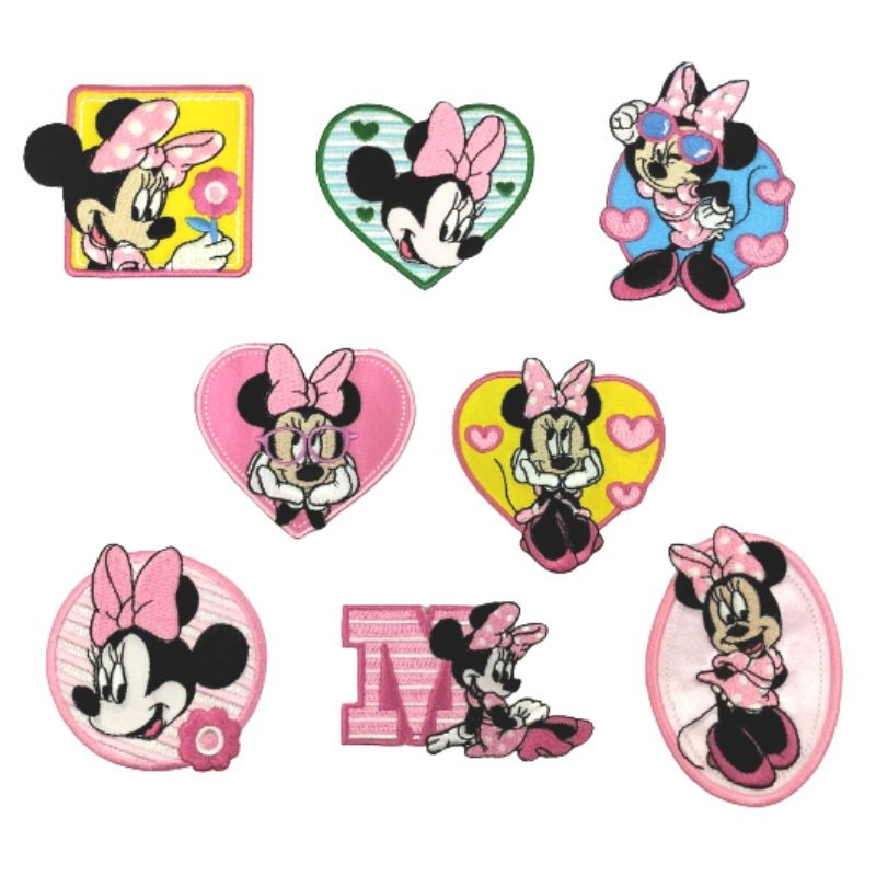 Minnie Mouse iron-on fabric applique item HK43432 8 pieces