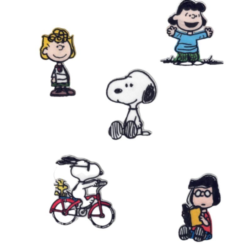 Applicazione termoadesiva tessuto Snoopy e Friends pezzi 5