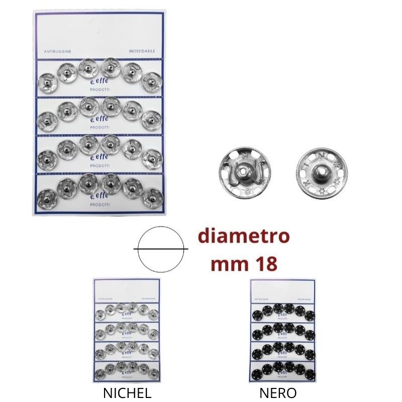 Bottone automatico ottone N°7 ø mm 18 coppie 24