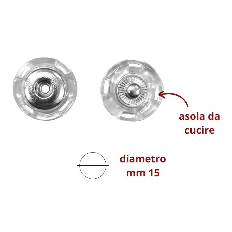 Plastic snap button ø mm 15 item FF507/15/10 pairs 10