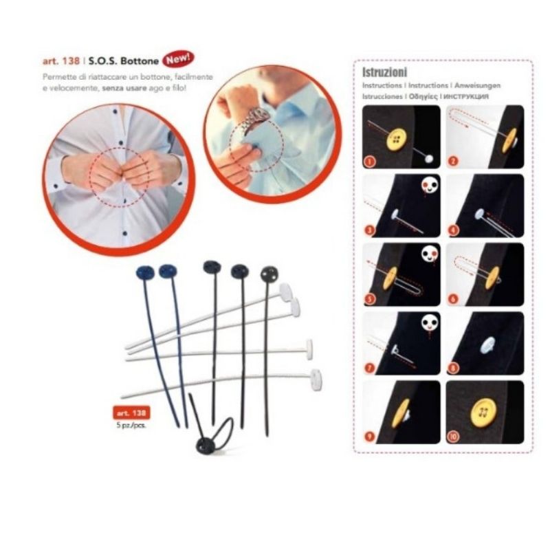 SOS button kit for fixing buttons without needle and thread item 138 pieces 5
