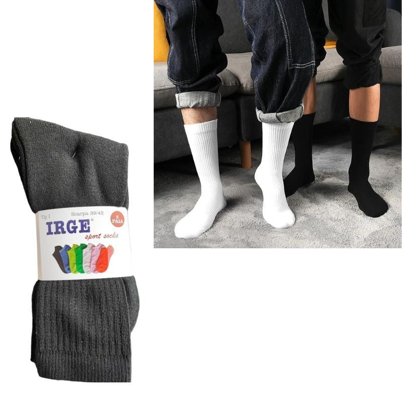 Calzino tennis spugna unisex Irge da 5 paia