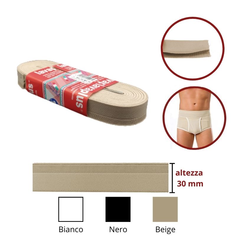 Elastico lavaplus doppio labbro h cm 3 articolo 164/30 metri 10