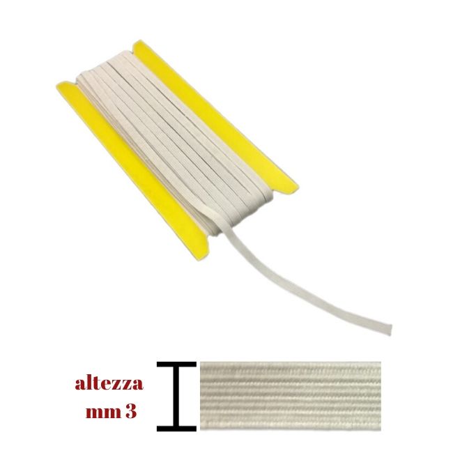 Elastico m20 treccia h mm 3 articolo 06T metri 20