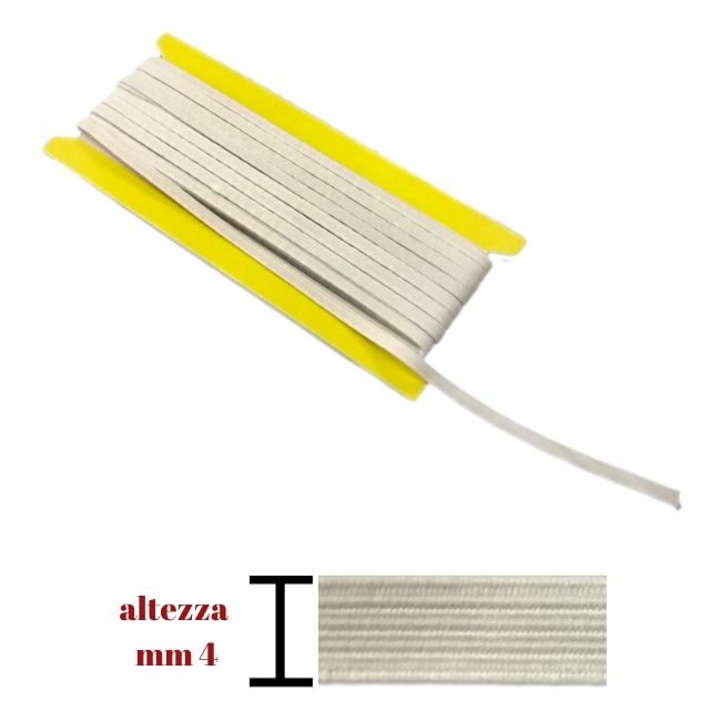 Elastico m20 treccia h mm 4 articolo 08T metri 20