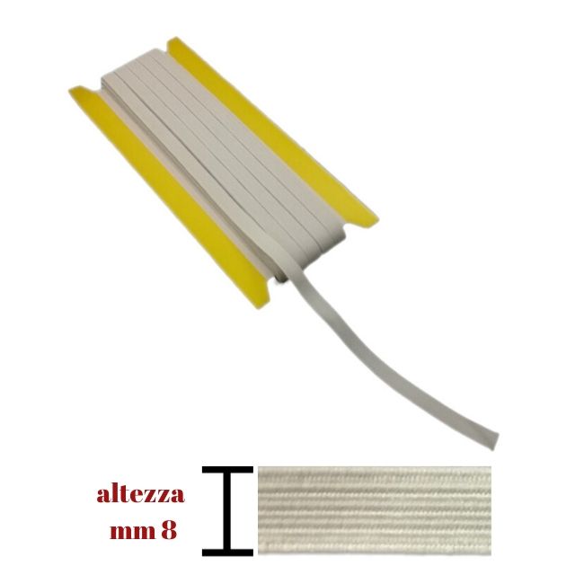 Elastico m20 treccia h mm 8 articolo 14T metri 20