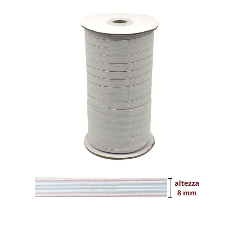 Washable braided elastic, h 8 mm, item 14tl, 100 metres