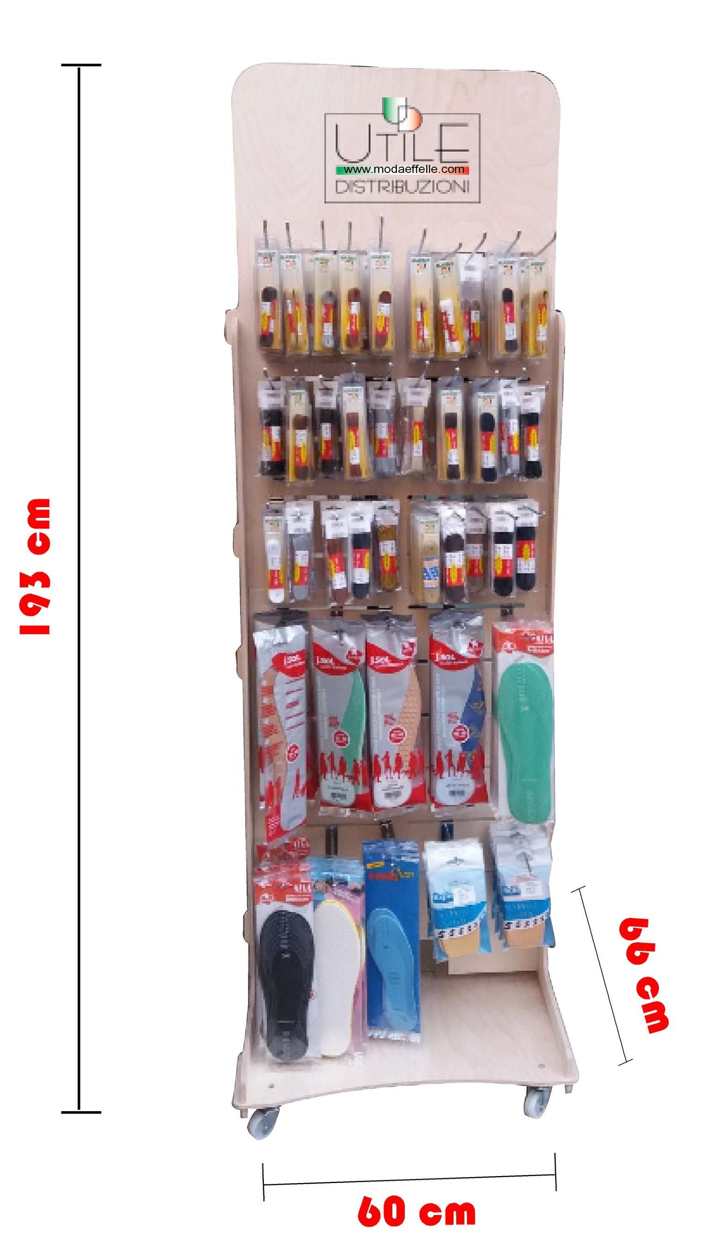 Espositore articolo lacci e solette