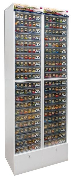 DMC cross stitch display with 1500 skeins