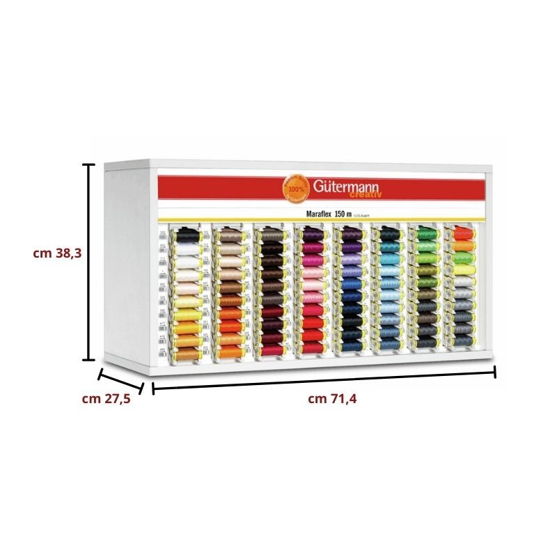 Gutermann Maraflex yarn display, 150 m spool (80 colors) SVKA80/30 pieces, 240 spools