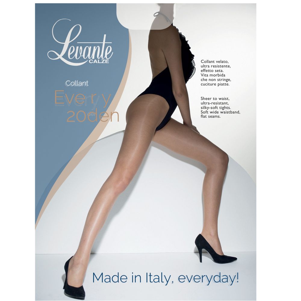 Every 20 den (Tg 5 XXL) collant setificato Levante paia 6