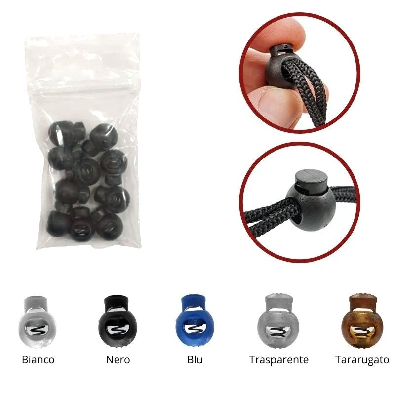 Fermacorda in plastica tondo pezzi 10